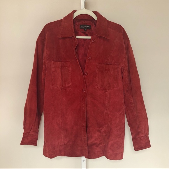 Vintage Jackets & Blazers - 90s SUEDE LEATHER SHACKET